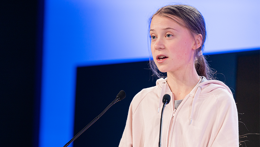 Greta Thunberg at the World Economic Forum in January 2020