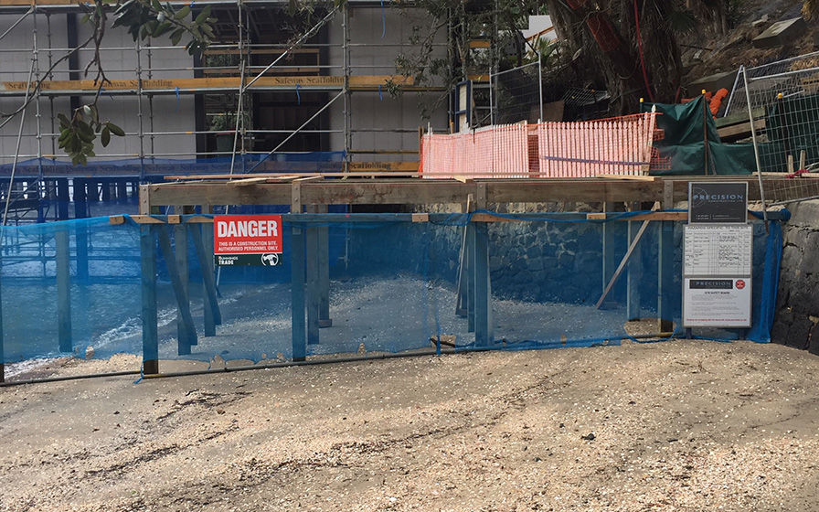 Rod Duke’s Herne Bay helipad is under construction. 