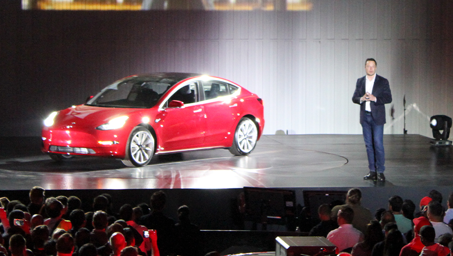 Tesla Model 3 with Elon Musk