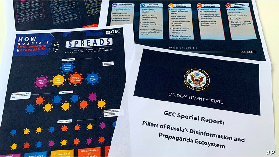 Voice of America graphic of US research on Russian disinformation